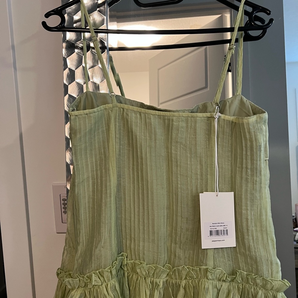 Bambini Green Spaghetti Strap mini Dress - Picture 9 of 13